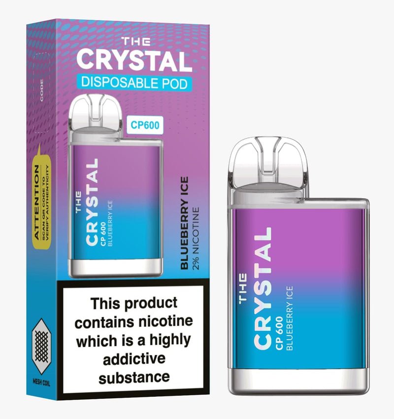 The Crystal CP600  Disposable Vape , Blueberry Ice  Box of 10